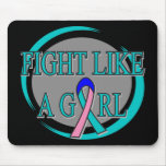 Thyroid Cancer Fight Like A Girl Circular mousepads