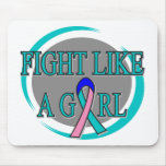 Thyroid Cancer Fight Like A Girl Circular mousepads