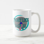 Thyroid Cancer Fight Like A Girl Circular mugs