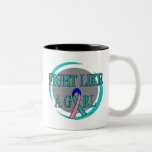 Thyroid Cancer Fight Like A Girl Circular mugs