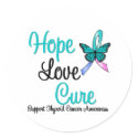 Thyroid Cancer Hope Love Cure stickers