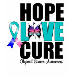 Thyroid Cancer Hope Love Cure t-shirts