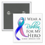 Thyroid Cancer I Wear a Ribbon For My Hero buttons