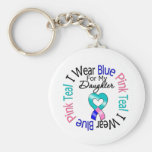 Thyroid Cancer I Wear Heart Ribbon For My Daughter keychains