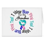 Thyroid Cancer I Wear Heart Ribbon For My Grandma cards