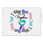 Thyroid Cancer I Wear Heart Ribbon For My Nephew cards