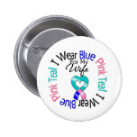 Thyroid Cancer I Wear Heart Ribbon For My Wife buttons
