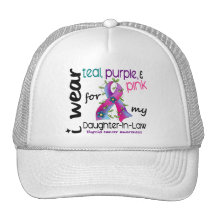 Thyroid Cancer I Wear Ribbon For Daughter-In-Law Trucker Hats