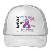 Thyroid Cancer I Wear Ribbon For My Best Friend 43 Mesh Hats
