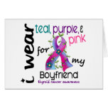 Thyroid Cancer I Wear Ribbon For My Boyfriend 43 Greeting Card