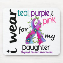 Thyroid Cancer I Wear Ribbon For My Daughter 43 Mouse Pad