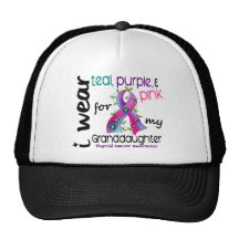 Thyroid Cancer I Wear Ribbon For My Granddaughter Mesh Hats