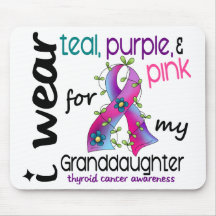 Thyroid Cancer I Wear Ribbon For My Granddaughter Mouse Mat