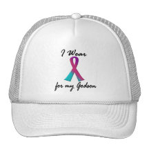 Thyroid Cancer I WEAR THYROID RIBBON 1 Godson Trucker Hats