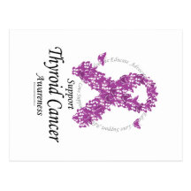Thyroid Cancer Ribbon of Butterflies Post Card