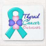 Thyroid Cancer Survivor Flower Ribbon mousepads