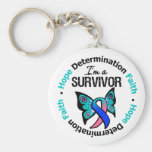 Thyroid Cancer Survivor Hope Determination Faith Key Chain