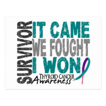 Thyroid Cancer Survivor It Came We Fought I Won Postcard