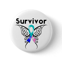 Thyroid Cancer Survivor Tribal Butterfly Pins