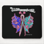 Thyroid Cancer Warrior Celtic Butterfly mousepads