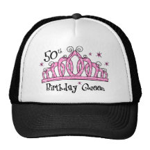 Tiara 50th Birthday Queen LT Trucker Hats