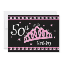Tiara 50th Birthday Queen Personalised Invitations