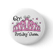 Tiara 60th Birthday Queen Buttons