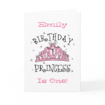Tiara Princess 1st Birthday Card - Customised