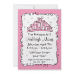 Tiara Princess 1st Birthday Custom Invitation