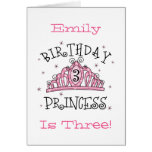 Tiara Princess 3rd Birthday Card - Customised