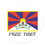 Tibet Flag Round Stickers