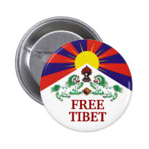 Tibetan Flag, FREE, TIBET Pinback Button