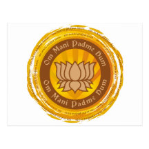 Tibetan Mantra Lotus Flower Post Card