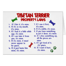 TIBETAN TERRIER Property Laws 2 Cards