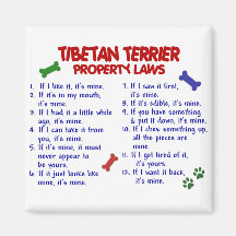 TIBETAN TERRIER Property Laws 2 Magnet