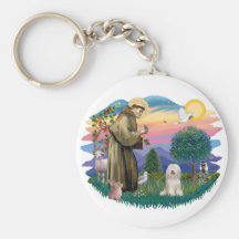 Tibetan Terrier (white) Keychains