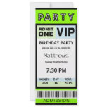 Ticket 21st Birthday Party Invitations Green