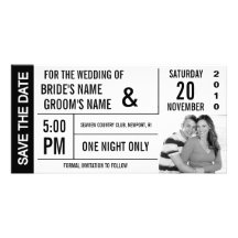 Ticket Design Save the Date Photo Card