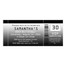 Ticket Invitations, Black + White