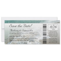 Ticket Save Date, Beach Destination Wedding Cruise