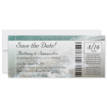 Ticket Save Date, Beach Destination Wedding Cruise invitations