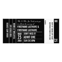 Ticket Stub White Area Party Personalized Announcement