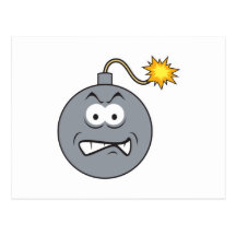 Ticking Bomb Smiley Face Postcards