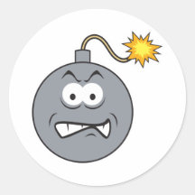 Ticking Bomb Smiley Face Sticker