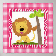 Tickle Me Pink Lion Print