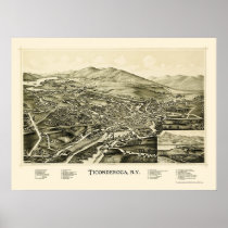 Ticonderoga, NY Panoramic Map - 1891 Print