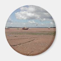 Tidal Moorings. Beached Boats. Devon UK. Refrigerator Magnets