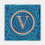 Tidal Spiral Blue Monogram V Magnets