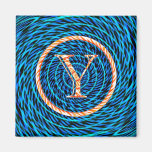 Tidal Spiral Blue Monogram Y Magnets