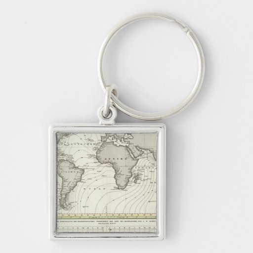 Tide-wave Atlas Map Key Chains